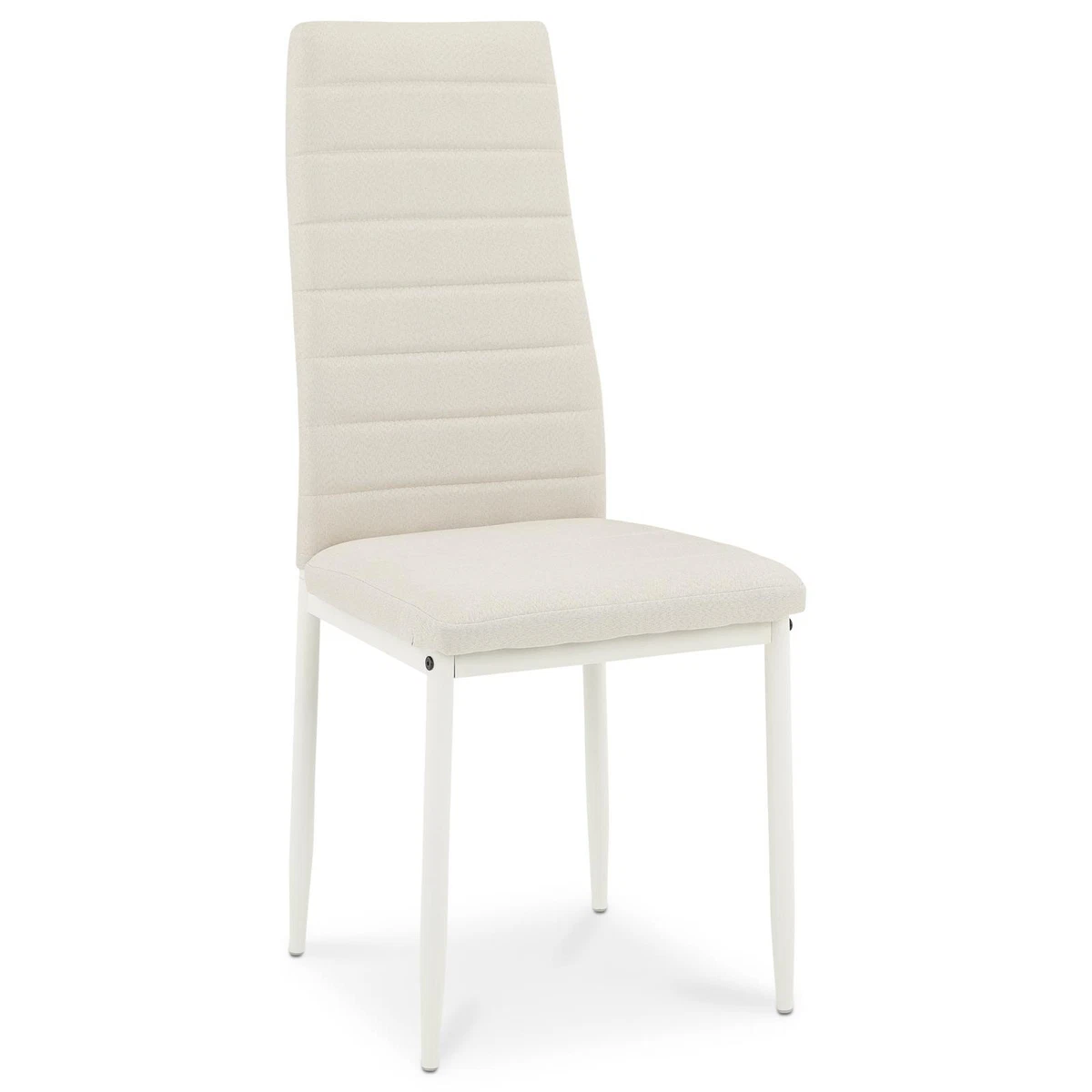 Esszimmerstühle 4er Set Polsterstühle mit hoher Rückenlehne Cremeweiß/Ivory