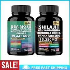 Dynamic Vitality Bundle - Sea Moss Multivitamin  Shilajit Power Combo 120 Caps