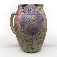 Arthur Wood Vintage Jug Pitcher Floral Pattern Design Hand Painted 8 Inches Tall