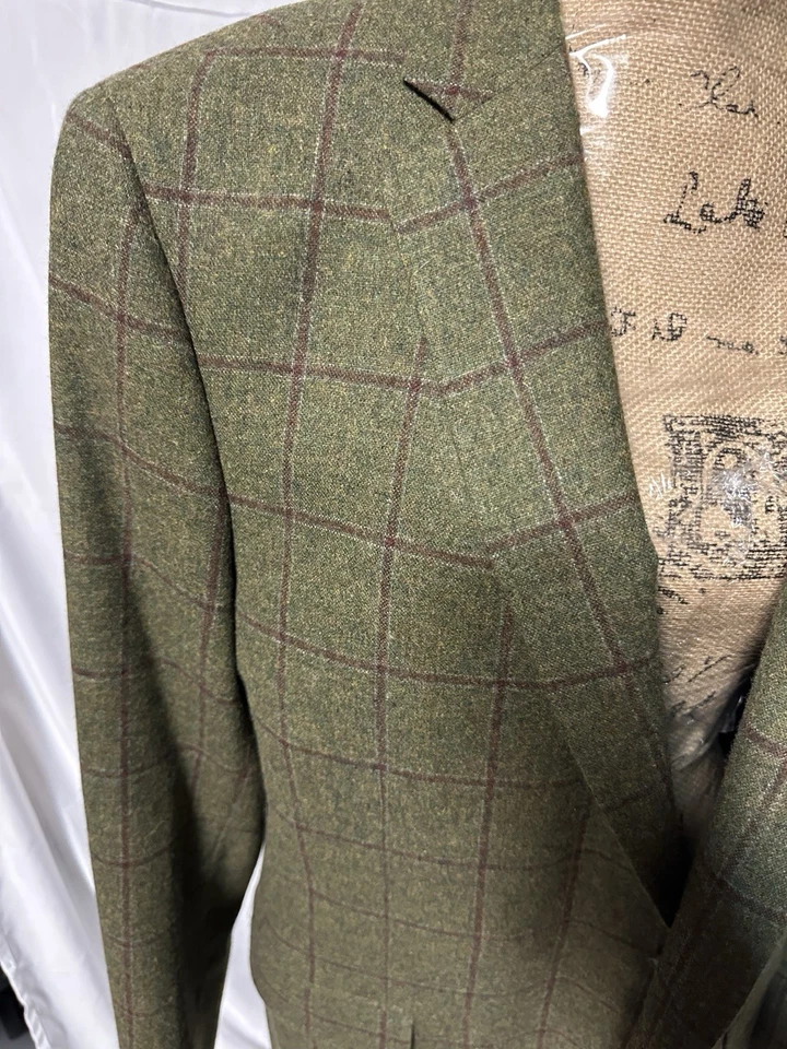 Casaco esportivo masculino Paul Stuart mistura de lã oliva 44L - Imagem 3 de 4