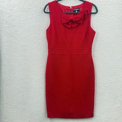 Karl Lagerfeld Paris red fitted sleeveless dress with a bow Size 16 NWT $129.50