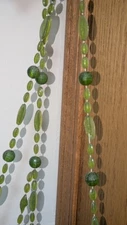 Vintage Classic 1970s Green  Faceted Beads 36" Plant Holder Hanger For Parts