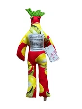 Dammit Doll Red & Yellow Fruit Design Green Hair - Good Condition with Tags