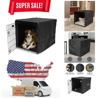 Durable Large Dog Crate Cover - Flexible & Breathable Design for 42-Inch Crates
