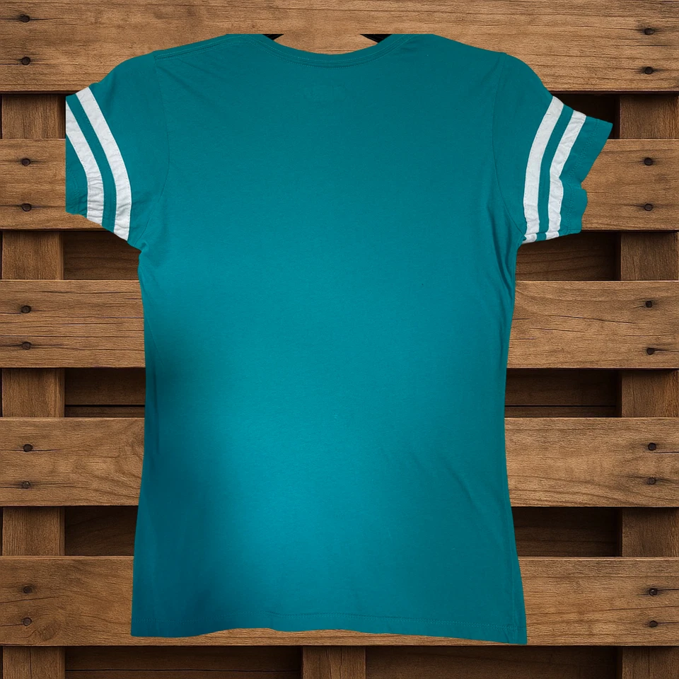 NFL Team Apparel Miami Dolphins Short Sleeve V-Neck Multicolored Size Medium - Image 4 of 4