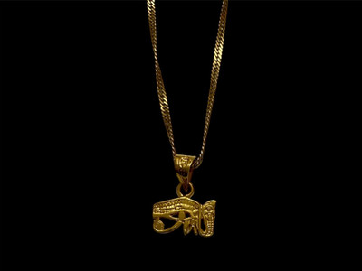 Auge des Horus Anhänger aus reinem 18k Gold, seltenes feines Schmuckstück