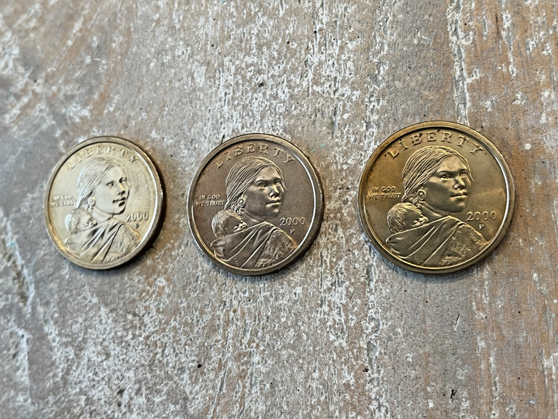 SACAGAWEA COINS, 2000-P-UNC. SET OF THREE