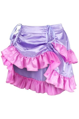 Daisy Corsets Purple/Pink Satin Ruched Bustle Skirt - 第 2/3 張圖片