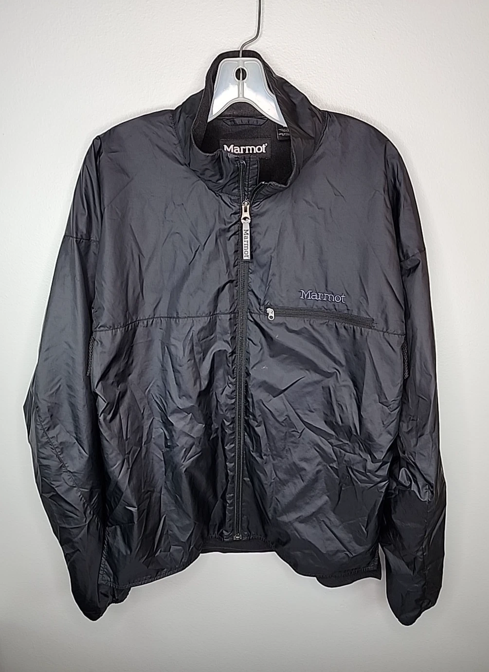 Marmot Lightweight Windbreaker Jacket Black Men's Size Large Full Zip Outdoor