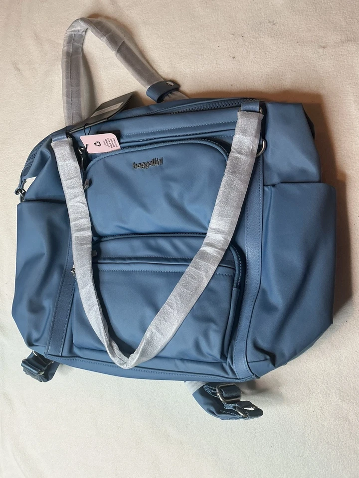 Baggallini Nolita小号可调式女式矢车菊斜纹背包蓝色 — 第 2/4 张图片