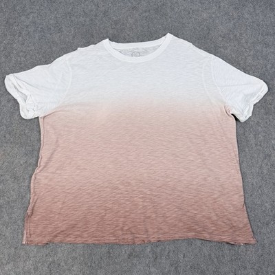 Maurices 24/7 Cuffed Oversized T-Shirt Women's Size1X White Red-Orange Gradient