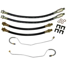 Brake Hose Kit Front And Rear Includes Trailing Arm Lines 1965-82 Corvette OE