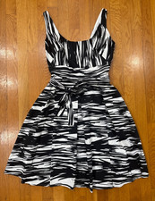 Calvin Klein Summer Dress Sundress black white Womens 6