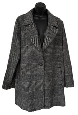 Love Tree Women’s Houndstooth Plaid Jacket Coat Sz L