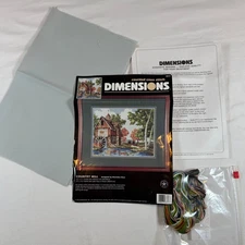 Cross Stitch Dimensions Country Mill Briandon Rose Vintage Water Wheel 90s Home