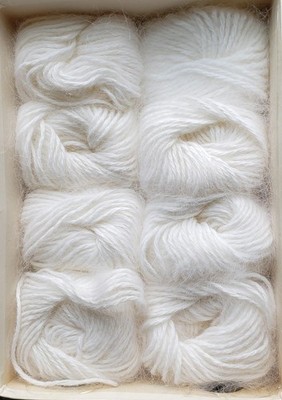 Vintage Lion Brand 100% Angora Rabbit Hair Yarn  Made in  France  8 Balls  White