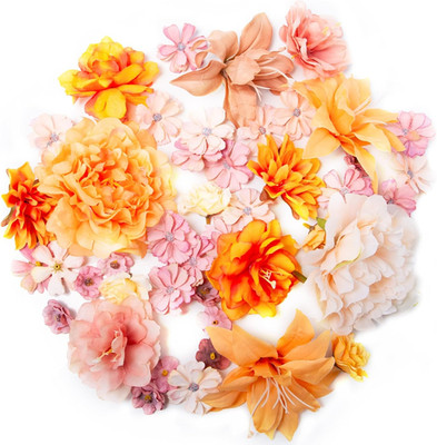 46 Stück Kunstblumen zum Basteln, Mini Künstlich Blumen Deko, Klein Herbstblumen