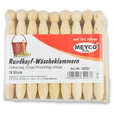 Meyco Hobby mollette testa tonda lunghezza 110 mm x larghezza 13 mm 18 pezzi