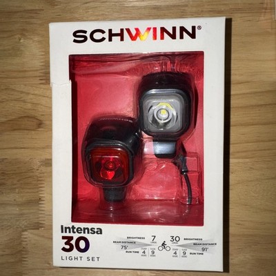 Schwinn Intensa 30 USB Rechargeable Bike Light Set LED Headlight & Taillight