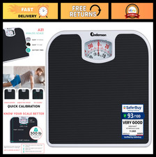 Analog Bathroom Scale - 300 LB Capacity, Anti-Skid Surface, Large Numbers, Durab