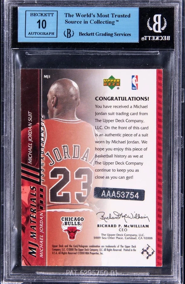 02-03 Upper Deck Michael Jordan Auto On Card! Ultimate Collection 13/24 BGS10 - Image 2 of 4