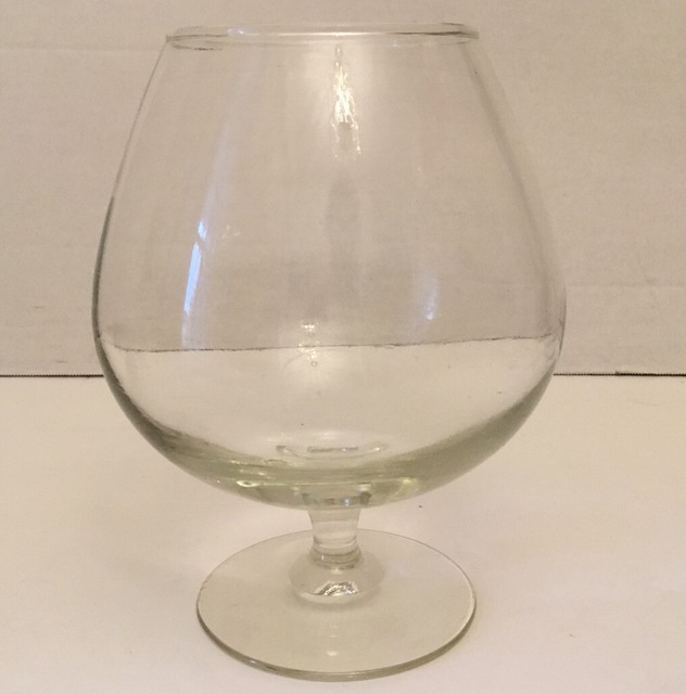 Vintage Crystal Clear Glass Brandy Snifter Style Vase 6.5” eBay