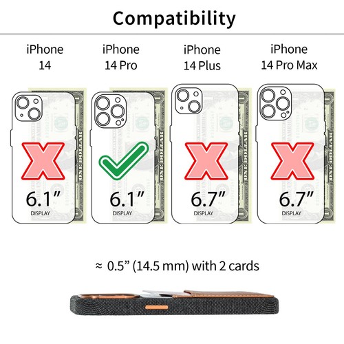 Dockem Fabric Card Case for iPhone 13/14/15, Pro, Plus, Pro Max; M2F - Picture 51 of 119