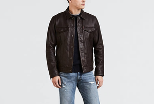 levis leather jacket brown