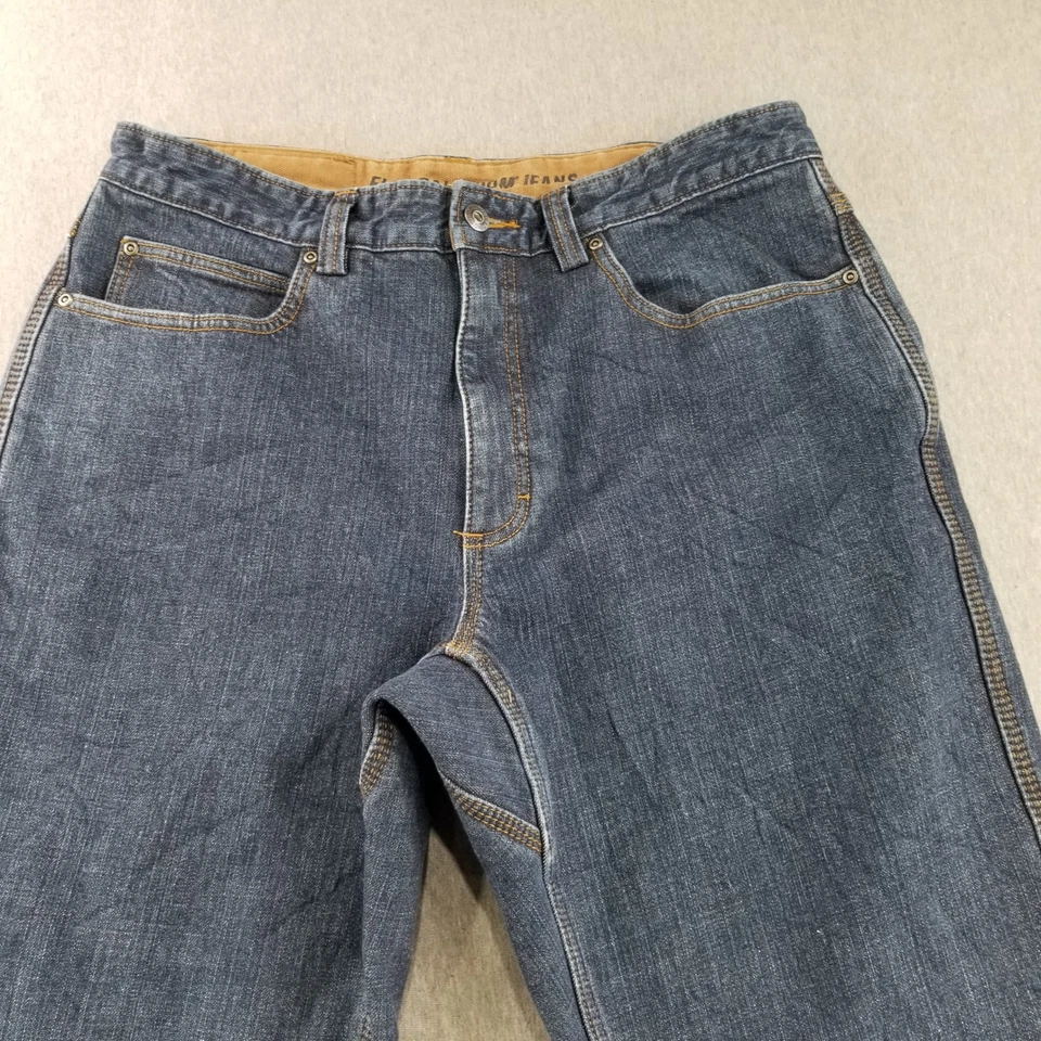 Pantalones de mezclilla Duluth Trading para hombre talla 34x30 azul lavado oscuro forrados de vellón Foto 2 de 4