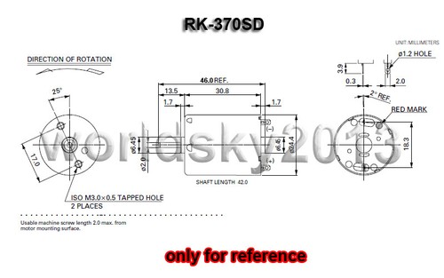 Motor cepillo de carbono magnético de alta velocidad par grande RK-370SD DC3V-7.4V 32600 RPM - Imagen 5 de 7