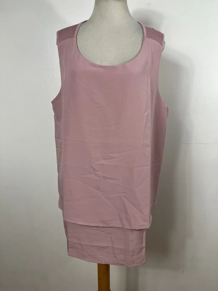 Camiseta sin mangas DG2 Diane Gilman 1X rosa rubor sin mangas elástica mujer A1 Foto 2 de 4