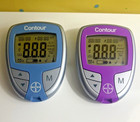2 x Bayer Contour Blood glucose meter Pre-owned - Purple/Bluce - tested good