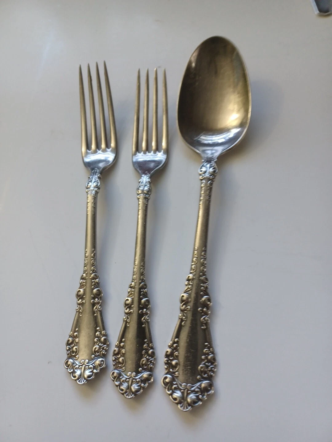 Vintage 2 forks 1 spoon Silver /Tone Plated 1847 Roger Bros,