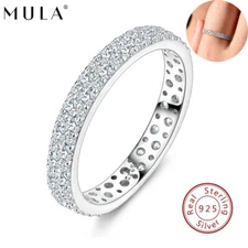 MULA Original Moissanite Classics Finger Ring 925 Sterling Silver Women Jewelry