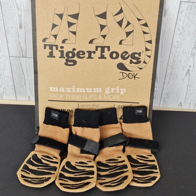 Tiger Toes Maximum Grip Socks - Size M - Slip Proof, Licking Prevention ...