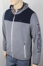 Tommy Hilfiger Grey Fleece Hoodie Full Zip Jacket NWT 160