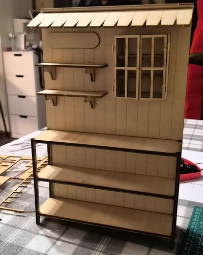 DIY Miniature 1:12 Scale 1/6 Dollhouse Garden Storage Rack Cabinet Kit ...
