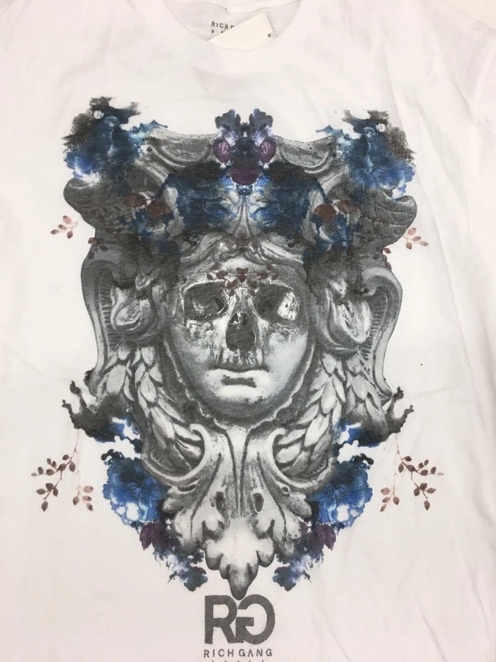 Camiseta Rich Gang King Muestra Pin Para Hombre Talla Grande Blanca 100% Auténtica Foto 2 de 3