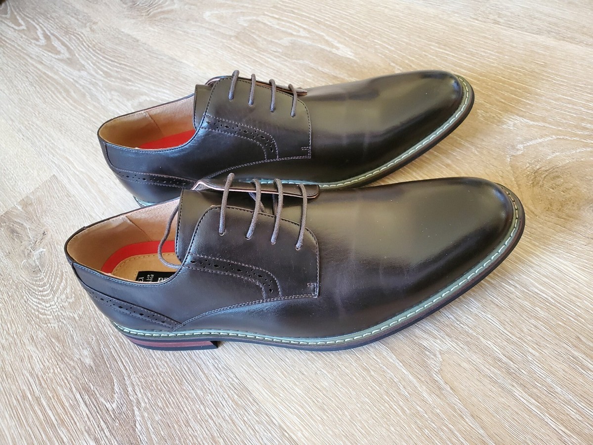 Bruno Marc Mens Prince-16 Lace Up Leather Oxford BROWN Dress Shoes Sz 13 NWOB