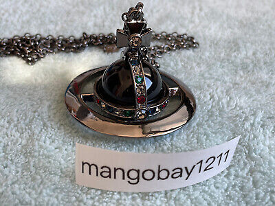 Vivienne Westwood Gunmetal Black 3D Giant Orb Pendant Vivienne Westwood Gunmetal Black 3D Giant Orb Pendant