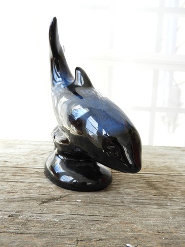 Vtg Blue Mountain Art Pottery Redware Whale Figurine H 7.25" - Picture 9 of 9