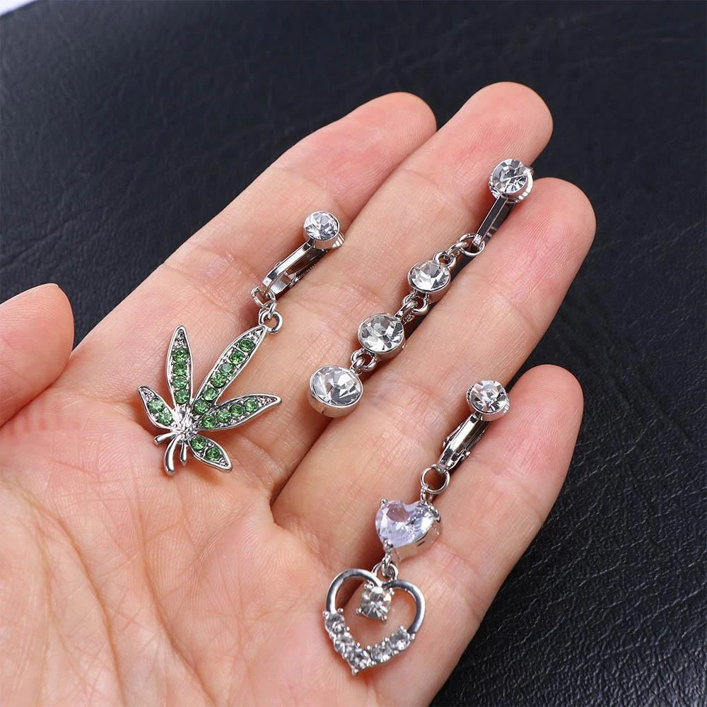 1-10Pcs 14G Surgical Steel Belly Button Rings CZ Navel Curved Barbell  Piercing | eBay