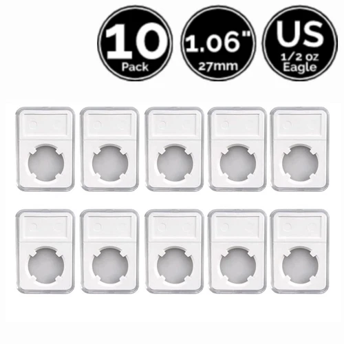 10 Pack 1.06" 27 mm Slab Coin Snap Display Holders 4 US ½ Oz American Gold Eagle