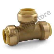 3/4" Sharkbite Style (Push-Fit) Push to Connect Lead-Free Brass Tee Fitting
