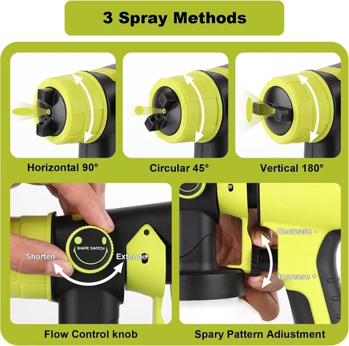 Kabellose Farbsprühpistole für Ryobi 18 V batteriebetrieben bürstenlos Motorlackierer - Bild 5 von 23
