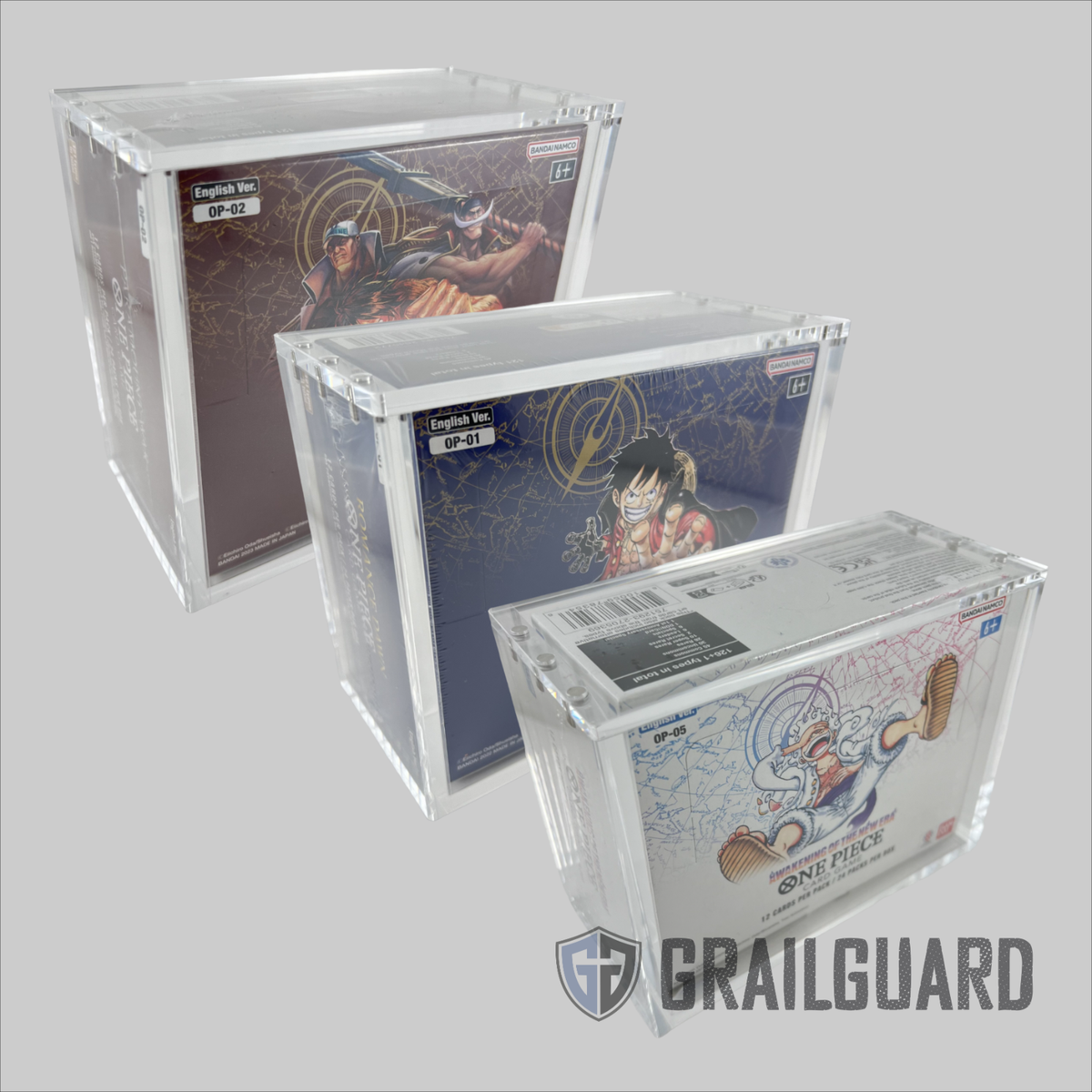 one piece booster box display case Premium Acrylic Case for One Piece Booster Box OP-01 to OP-16 (01-02  Reprint) with Magnetic Top main image 0