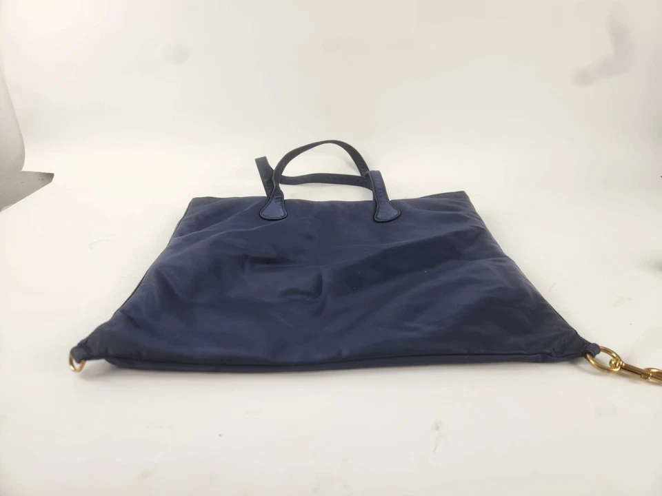 Bolso de Mano Marc Jacobs Wingman Parche Nylon Azul Marino Shopper Cremallera Dorada Foto 4 de 4