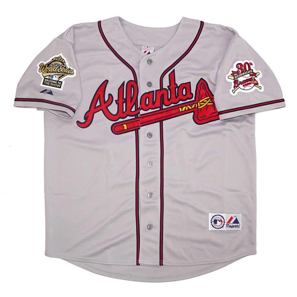 Javy Lopez Atlanta Braves 1995 World Series Grey Road Jersey Men's  (S-3XL)