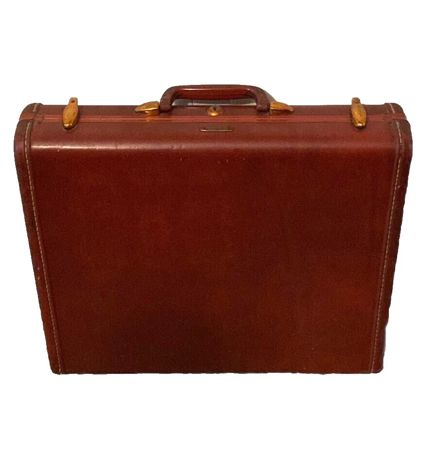 Faux Leather 1950s Vintage Suitcases Travel Accessories