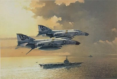 Flying the Jolly Roger by Robert Watts Artist Proof signed by F-4 Phantom Aces - Image 1 of 3